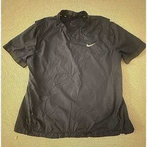 Nike Dri-fit Softball Wind Jacket‎ Women Size L Pullover Navy Blue Short Sleeve